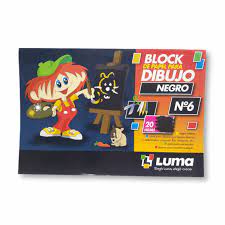 Block dibujo LUMA Nº6 Negro x20hjs.