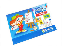 Block dibujo LUMA Nº6 blanco x20hjs.(5/20/35)