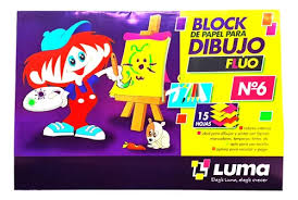 Block dibujo LUMA Nº6 FLUO x15hjs.(5/20/35)