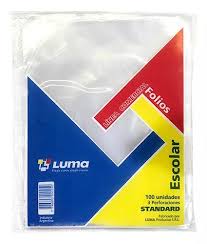 Folio PVC ESCOLAR LUMA Standard x100un.(1/10/20)