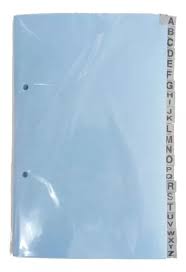 Indice Telado OFICIO alfabetico p/carpeta