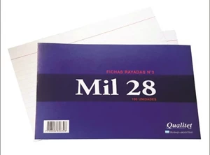 Ficha rayada Nº1 med.7x12cm x100hjs.