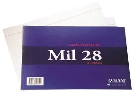 Ficha rayada Nº2 med.10x15cm x100hjs.