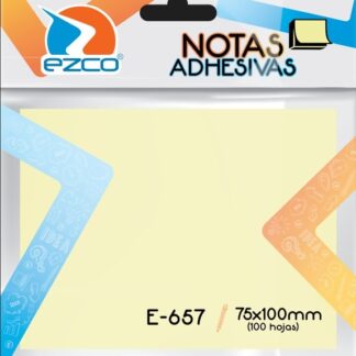 Notas adhesivas Ezco 75 x 100 mm amarillo e-657 100 hojas