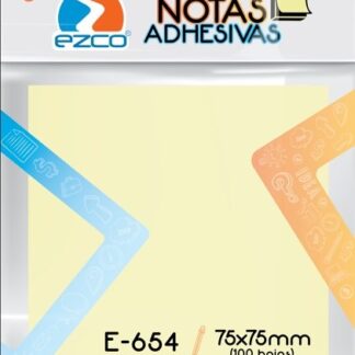 Notas adhesivas Ezco 75 x 75 mm amarillo e-654 100 hojas