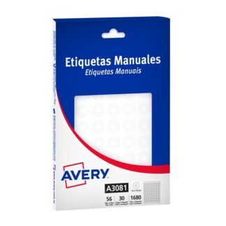 Etiqueta ojalillos Avery blancos papel 1680 unidades a3081