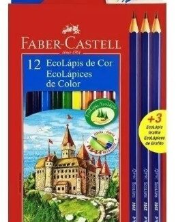 Lapices de colores Faber-castell ecolapiz x 12+3 grafito