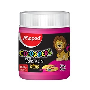 Tempera Maped color peps x 250 gramos fluo