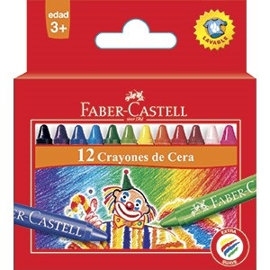 Crayones pinturitas cera Faber-castell x12 col