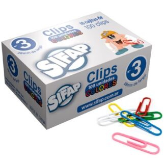 Broches clips Sifap Nº 3 forrado x 100 unidades